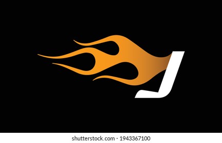Plantilla de diseño del logotipo de la letra de llama de fuego I. Logo De La Letra De Llama Quemadora I.