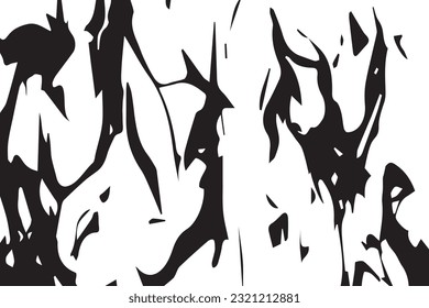 Feuerflamme wie Textur, schwarze Flammenstruktur mit weißem Hintergrund.