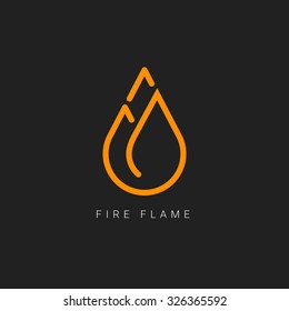 Fire Flame Line Art Logo Renewable Alternative Energy Vector Illustration Icon Best Flat