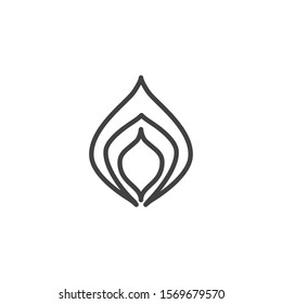 Fire flame line icon. Bonfire linear style sign for mobile concept and web design. Hot flaming outline vector icon. Symbol, logo illustration. Vector graphics