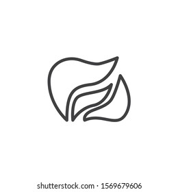 Fire flame line icon. Bonfire linear style sign for mobile concept and web design. Hot flaming outline vector icon. Symbol, logo illustration. Vector graphics