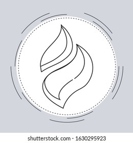 Fire flame line icon flat design on white background