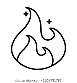 fire flame line icon isolated