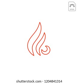 fire or flame line logo template vector illustration and inspiration