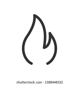 Fire flame, linear icon. Editable stroke