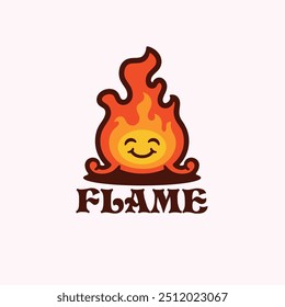 Fire Flame logo character mascot logo illlustration