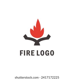 Fire Flame Logo design book fire vector template drop silhouette. Burning Elegant Bornfire Logotype fire logo icon concept