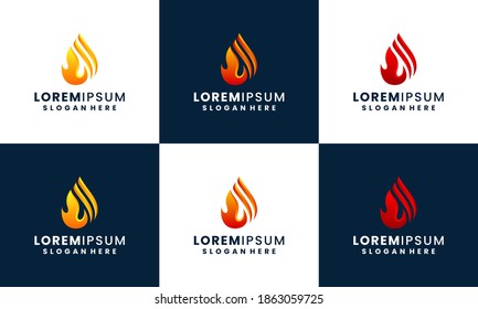 plantilla de colección de diseño de logotipo de incendio y llama