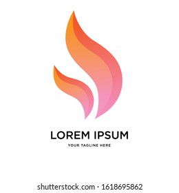 fire flame logo design concept with gradient