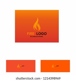 Fire flame logo design, Fire icon in red background vector