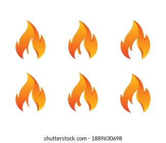 Fire flame logo design. Fire flame icon. Fire symbols. Vector illustration.