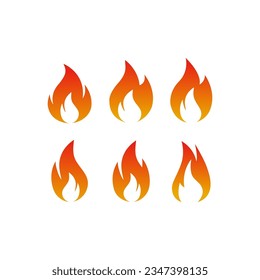 Fire flame logo design. Fire flame icon. Fire symbols. Vector illustration.