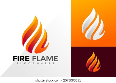 Fire flame logo design inspiration. Abstract emblem, designs concept, logos, logotype element for template