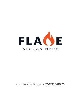 Fire or flame logo design isolated on white background.
