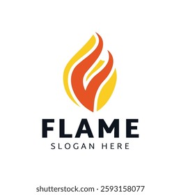 Fire or flame logo design isolated on white background.