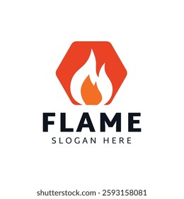 Fire or flame logo design isolated on white background.