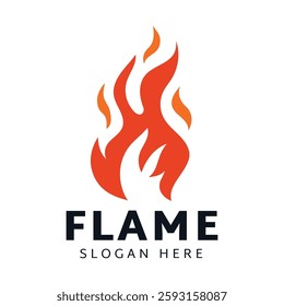 Fire or flame logo design isolated on white background.