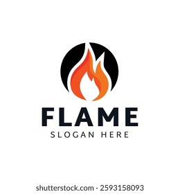 Fire or flame logo design isolated on white background.