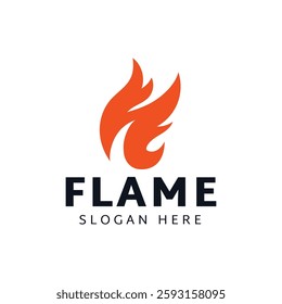 Fire or flame logo design isolated on white background.