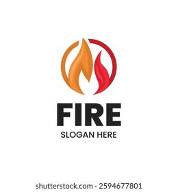 Fire or flame logo design isolated on white background.