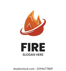 Fire or flame logo design isolated on white background.