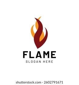 Fire or flame logo design isolated on white background.