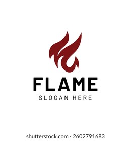 Fire or flame logo design isolated on white background.