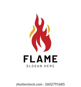 Fire or flame logo design isolated on white background.