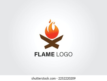 Fire flame Logo design luxury vector template, Fire Flame Logo design vector. Bonfire Silhouette Logotype icon