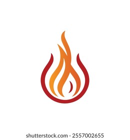 Fire Flame Logo Design with Modern Colorful Luxury Vector Template
