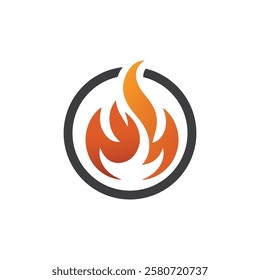 Fire Flame Logo Design with Modern Colorful Luxury Vector Template