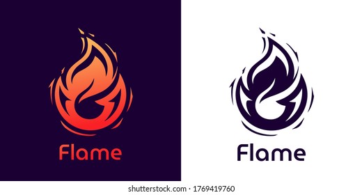 Fire Flame Logo design. Flame silhouette. Hot symbol. Fire icon