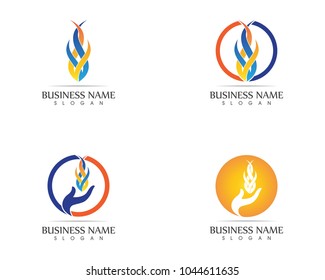 Fire flame logo design template