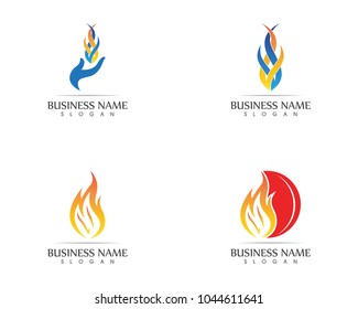 Fire flame logo design template