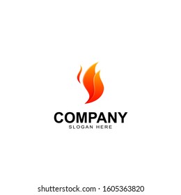 Fire flame logo design template