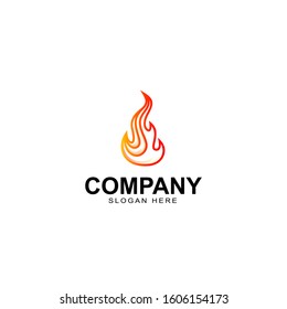 Fire flame logo design template