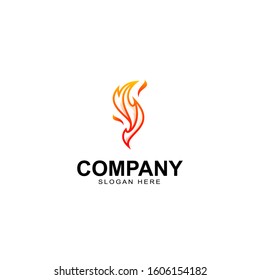 Fire flame logo design template