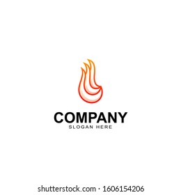 Fire flame logo design template