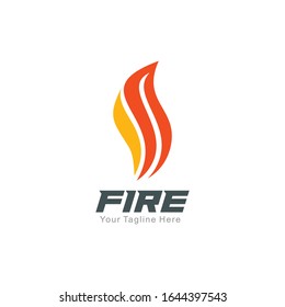 Plantilla de diseño del logotipo de llamas de fuego. ilustración vectorial
