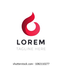 Fire flame logo design vector template. Red graphic drop.