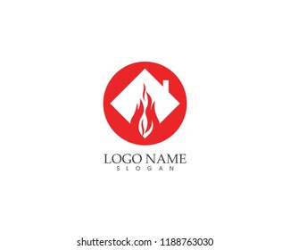 Fire flame logo design vector