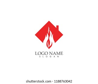 Fire flame logo design vector