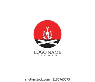 Fire flame logo design vector