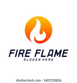 Fire Flame Logo Design Vector Template. Icon Symbol.