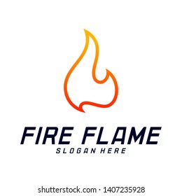 Fire Flame Logo Design Vector Template. Icon Symbol.