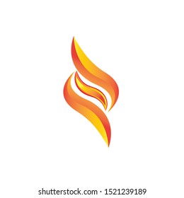 Fire Flame Logo design vector template. Abstract Elegant element Logotype concept icon
