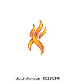 Fire Flame Logo design vector template. Abstract Elegant element Logotype concept icon
