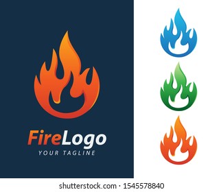 Fire Flame Logo design vector template. Fire Logotype concept icon Illustration