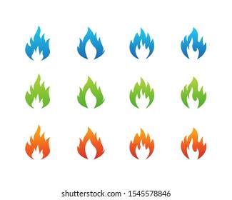 Fire Flame Logo design vector template. Fire Logotype concept icon Illustration