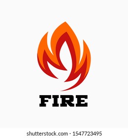 Fire Flame Logo design vector template. Flame Logotype concept icon